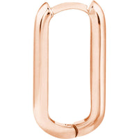 Olas d'Oro - 14K Rose Gold 20mm Oblong Polished Mini Hoop Earrings - 3.82 Grams