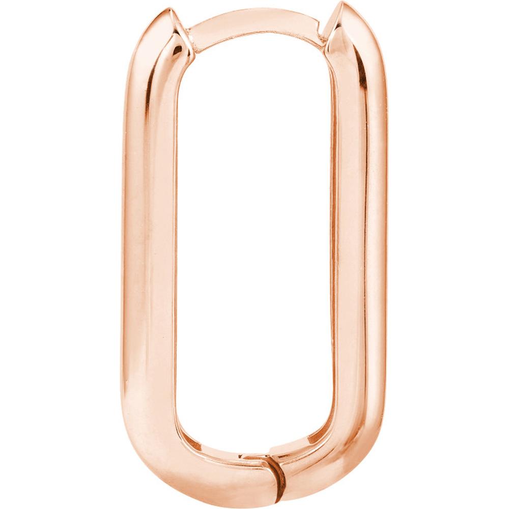 Olas d'Oro - 14K Rose Gold 20mm Oblong Polished Mini Hoop Earrings - 3.82 Grams