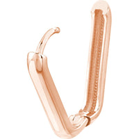 Olas d'Oro - 14K Rose Gold 20mm Oblong Polished Mini Hoop Earrings - 3.82 Grams