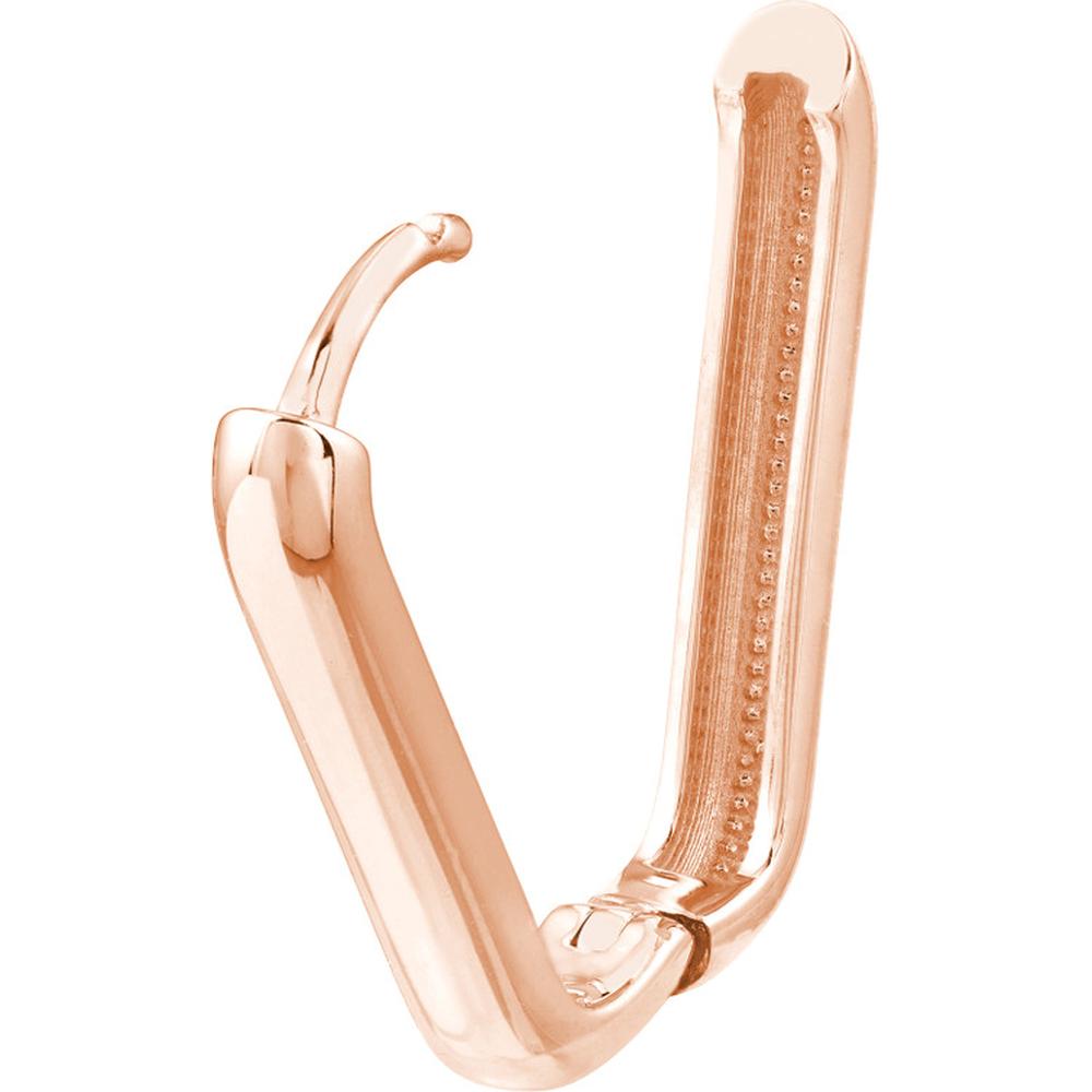 Olas d'Oro - 14K Rose Gold 20mm Oblong Polished Mini Hoop Earrings - 3.82 Grams