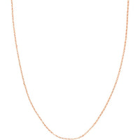 Olas d'Oro - 14K Rose Gold 22" Adjustable Diamond-Cut Cable Chain Necklace with Slider Bead