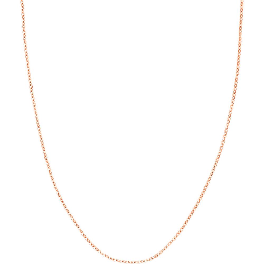 Olas d'Oro - 14K Rose Gold 22" Adjustable Diamond-Cut Cable Chain Necklace with Slider Bead