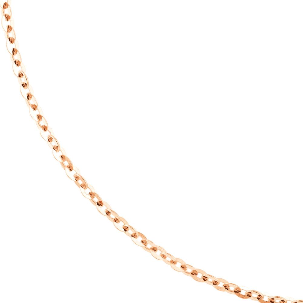 Olas d'Oro - 14K Rose Gold 22" Adjustable Diamond-Cut Cable Chain Necklace with Slider Bead