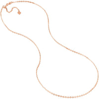Olas d'Oro - 14K Rose Gold 22" Adjustable Diamond-Cut Cable Chain Necklace with Slider Bead