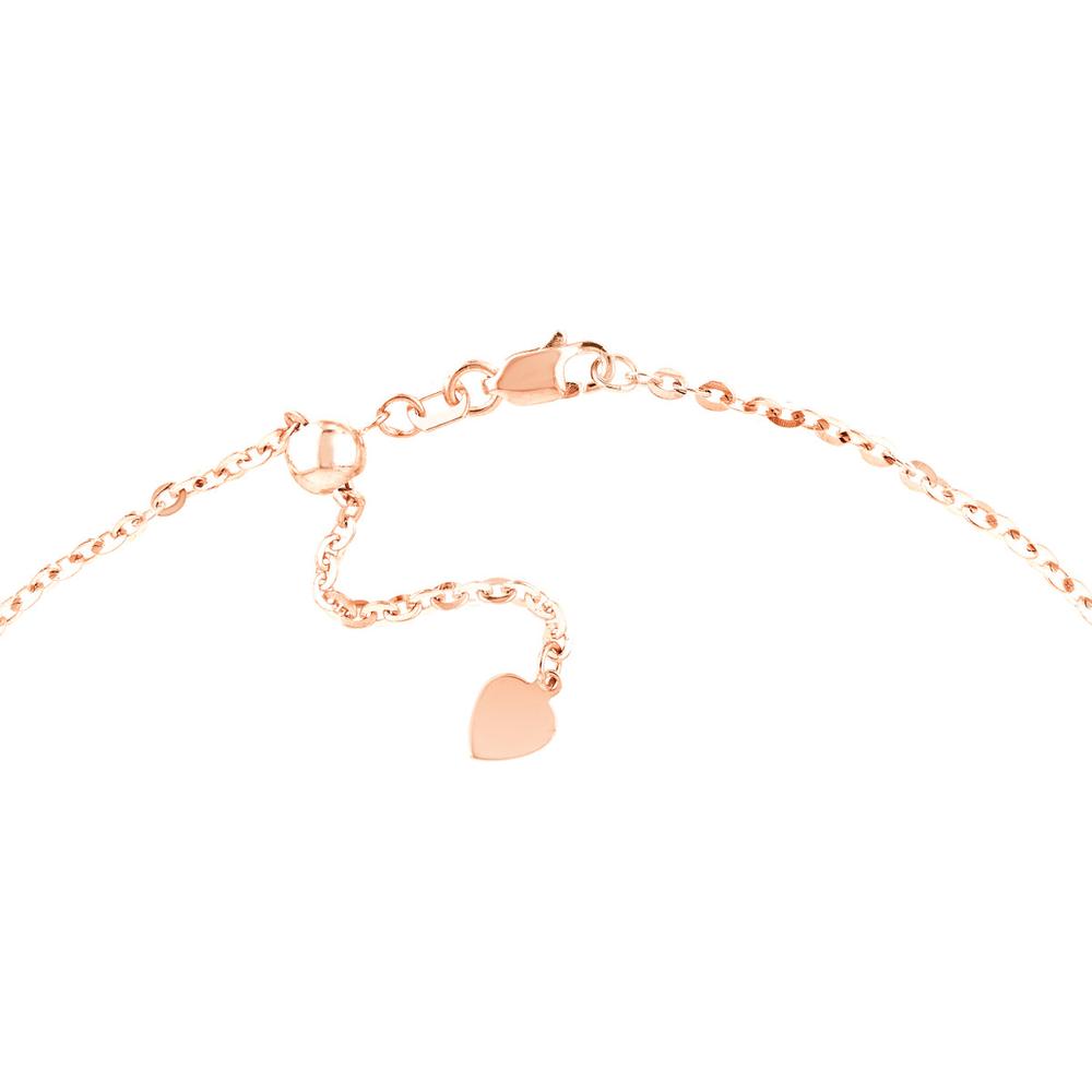 Olas d'Oro - 14K Rose Gold 22" Adjustable Diamond-Cut Cable Chain Necklace with Slider Bead