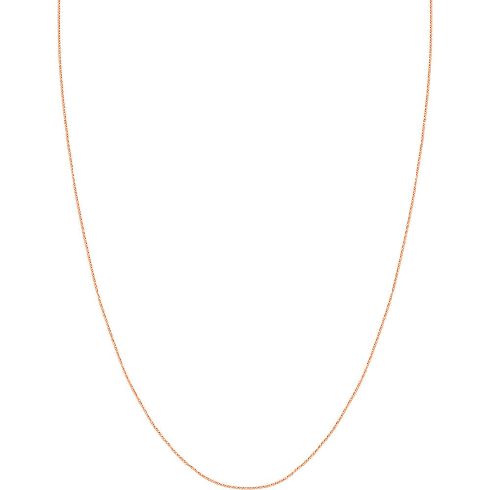 Olas d'Oro - 14K Rose Gold 22" Adjustable Square Wheat Chain Necklace with Slider Bead - 2.52 grams