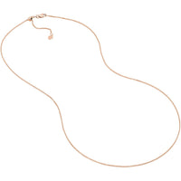Olas d'Oro - 14K Rose Gold 22" Adjustable Square Wheat Chain Necklace with Slider Bead - 2.52 grams