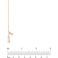 Olas d'Oro - 14K Rose Gold 22" Adjustable Square Wheat Chain Necklace with Slider Bead - 2.52 grams