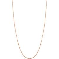 Olas d'Oro - 14K Rose Gold 22" Box Chain Necklace with Lobster Clasp 0.66mm Width