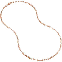 Olas d'Oro - 14K Rose Gold 22" Beaded Chain Necklace - 3mm Beads - 16.7 Grams Weight