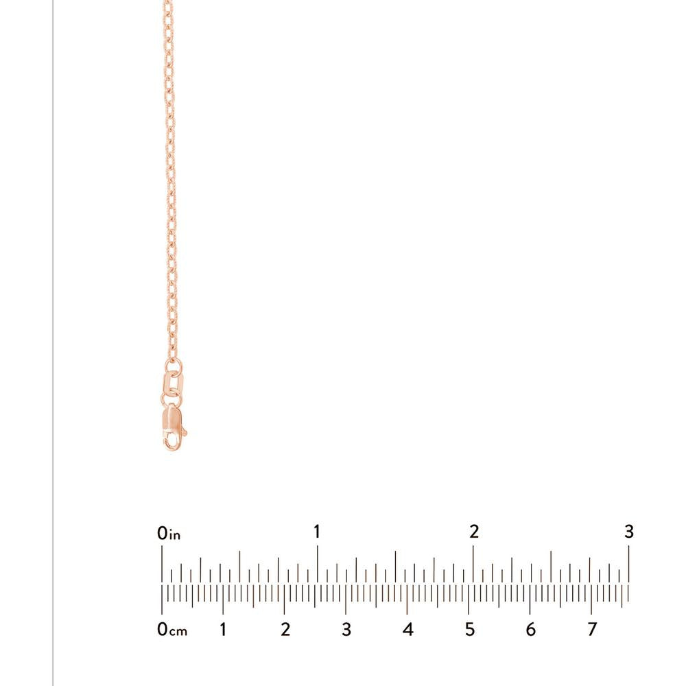Olas d'Oro - 14K Rose Gold 22" Designer Rolo Chain Necklace - 3.99 Grams Average Weight