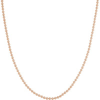 Olas d'Oro - 14K Rose Gold 24" Bead Chain Necklace with Lobster Lock - 13.25 Grams Average Weight