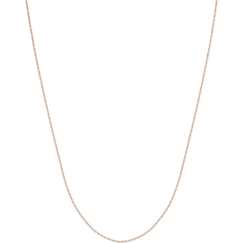 Olas d'Oro - 14K Rose Gold 24" Box Chain Necklace with Lobster Clasp - 0.55mm Width