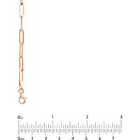 Olas d'Oro - 14K Rose Gold 24" Hollow Paper Clip Chain with Pear Lobster Lock 6.23 Grams