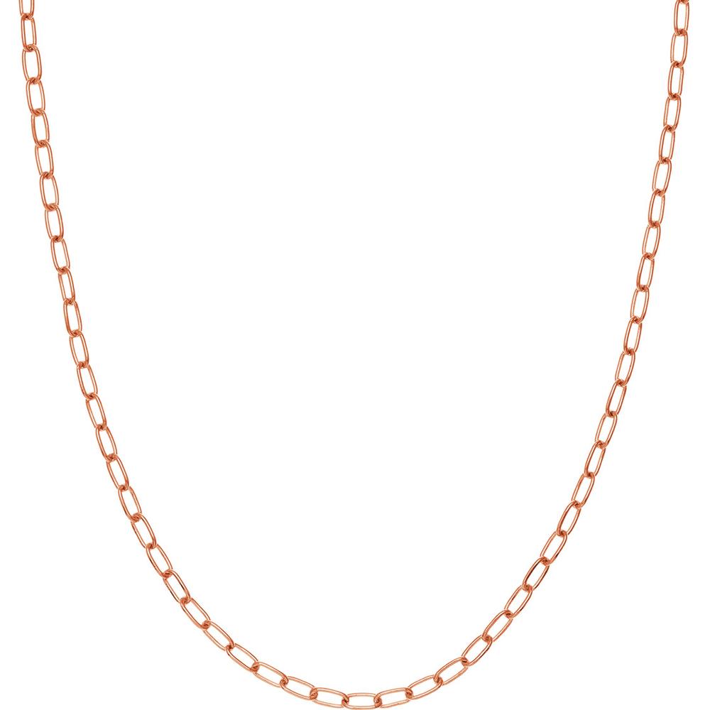 Olas d'Oro - 14K Rose Gold 24" Paper Clip Chain Necklace with Lobster Clasp - 11.01 Grams