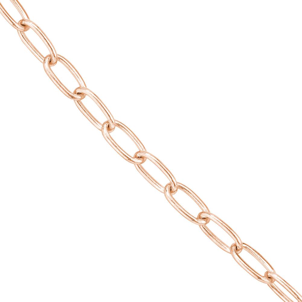 Olas d'Oro - 14K Rose Gold 24" Paper Clip Chain Necklace with Lobster Clasp - 11.01 Grams