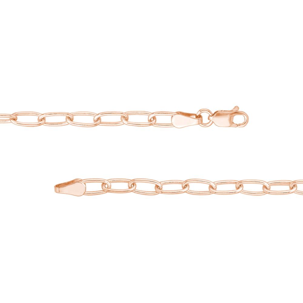 Olas d'Oro - 14K Rose Gold 24" Paper Clip Chain Necklace with Lobster Clasp - 11.01 Grams