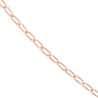 Olas d'Oro - 14K Rose Gold 24" Paper Clip Necklace with Diamond-Cut Links and Lobster Lock 6.17 Grams Total Weight