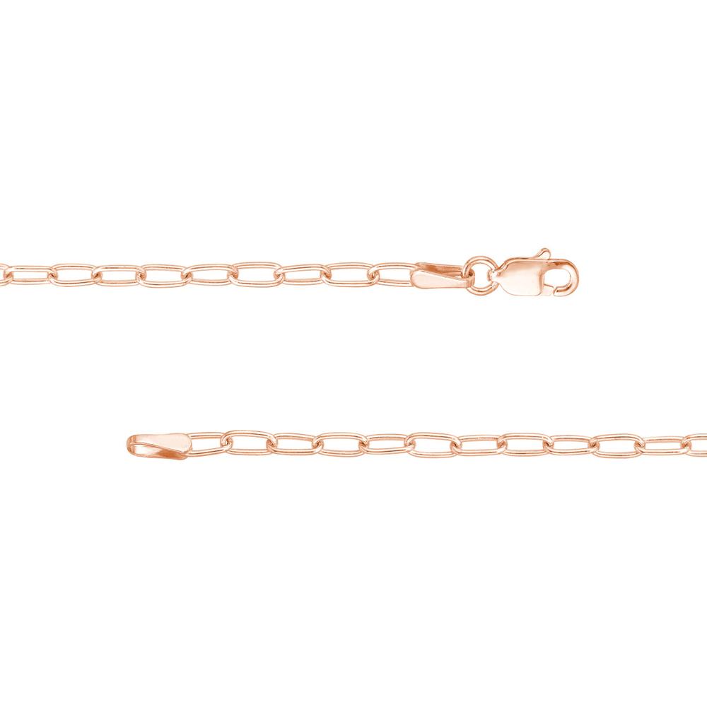 Olas d'Oro - 14K Rose Gold 24" Paper Clip Necklace with Diamond-Cut Links and Lobster Lock 6.17 Grams Total Weight