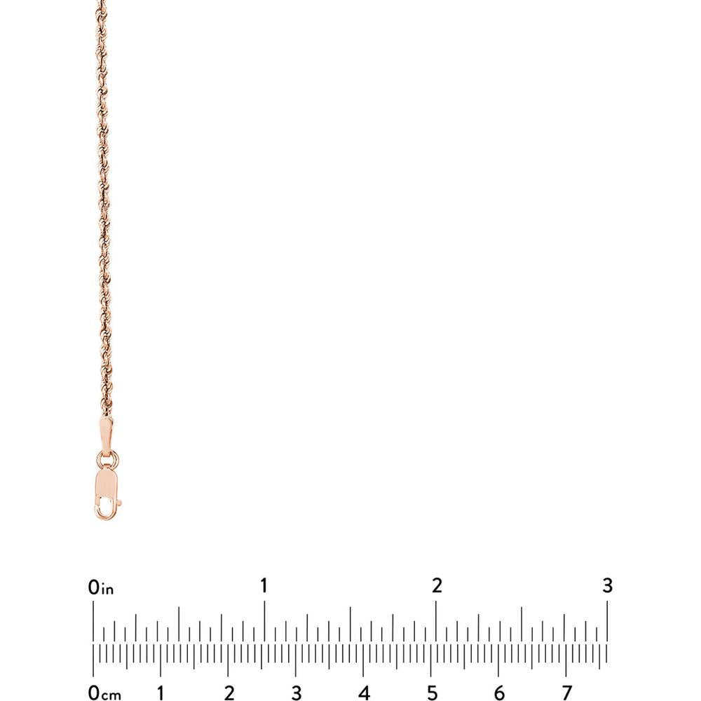 Olas d'Oro - 14K Rose Gold 24" Light Rope Chain with Lobster Lock - 2.05 Grams