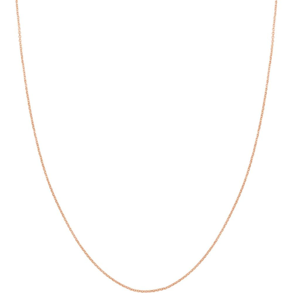 Olas d'Oro - 14K Rose Gold 24" Open Diamond-Cut Cable Necklace with Lobster Lock - 2.18 Grams Total Weight