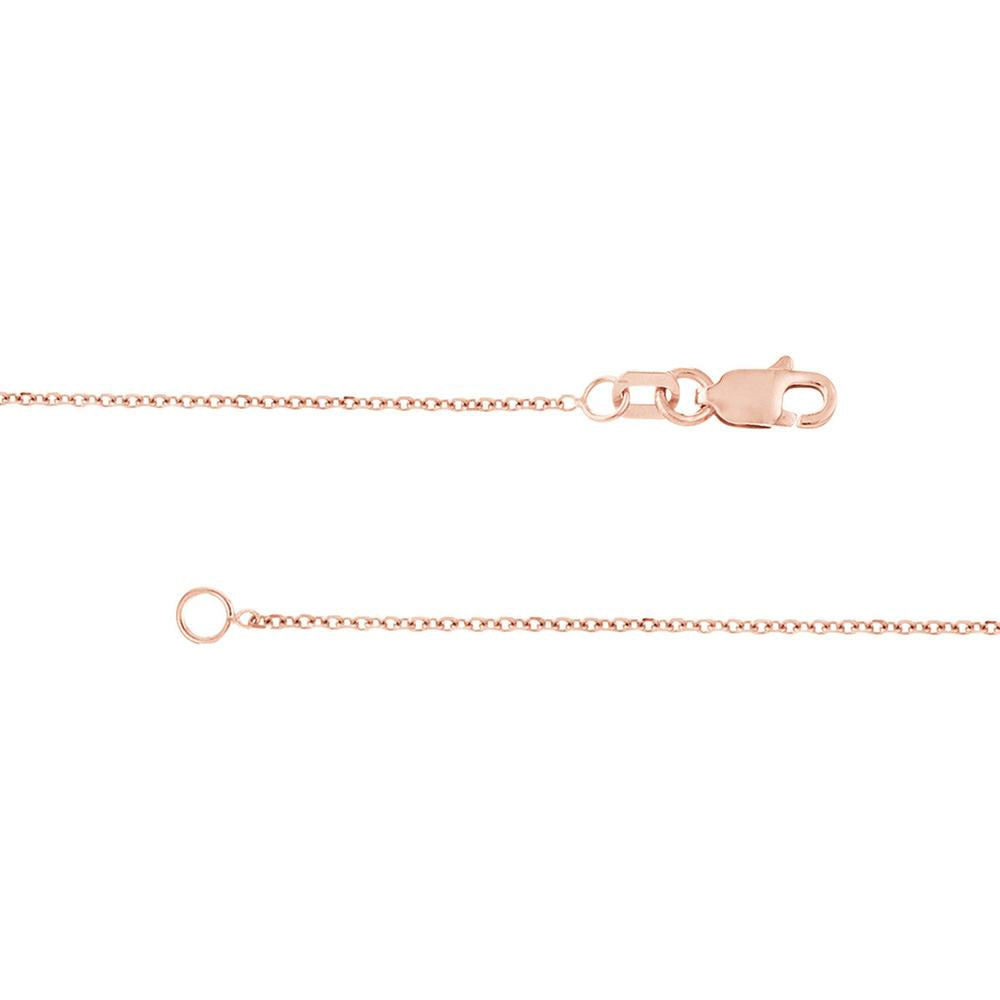 Olas d'Oro - 14K Rose Gold 24" Open Diamond-Cut Cable Necklace with Lobster Lock - 2.18 Grams Total Weight