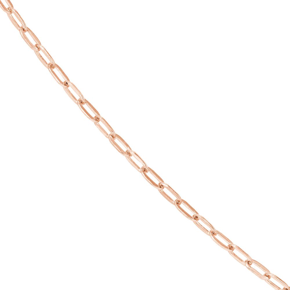 Olas d'Oro - 14K Rose Gold 24" Paper Clip Chain Necklace - 2.1mm Width - 5.37 Grams Weight