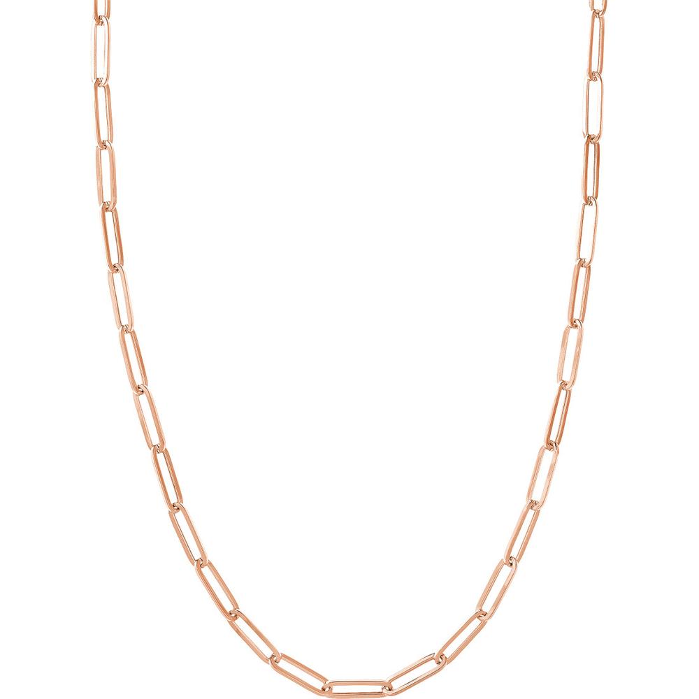 Olas d'Oro - 14K Rose Gold 24" Paper Clip Chain Necklace - 5.10mm Links