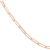 Olas d'Oro - 14K Rose Gold 24" Paper Clip Chain Necklace - 5.10mm Links