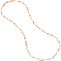 Olas d'Oro - 14K Rose Gold 24" Paper Clip Chain Necklace - 5.10mm Links