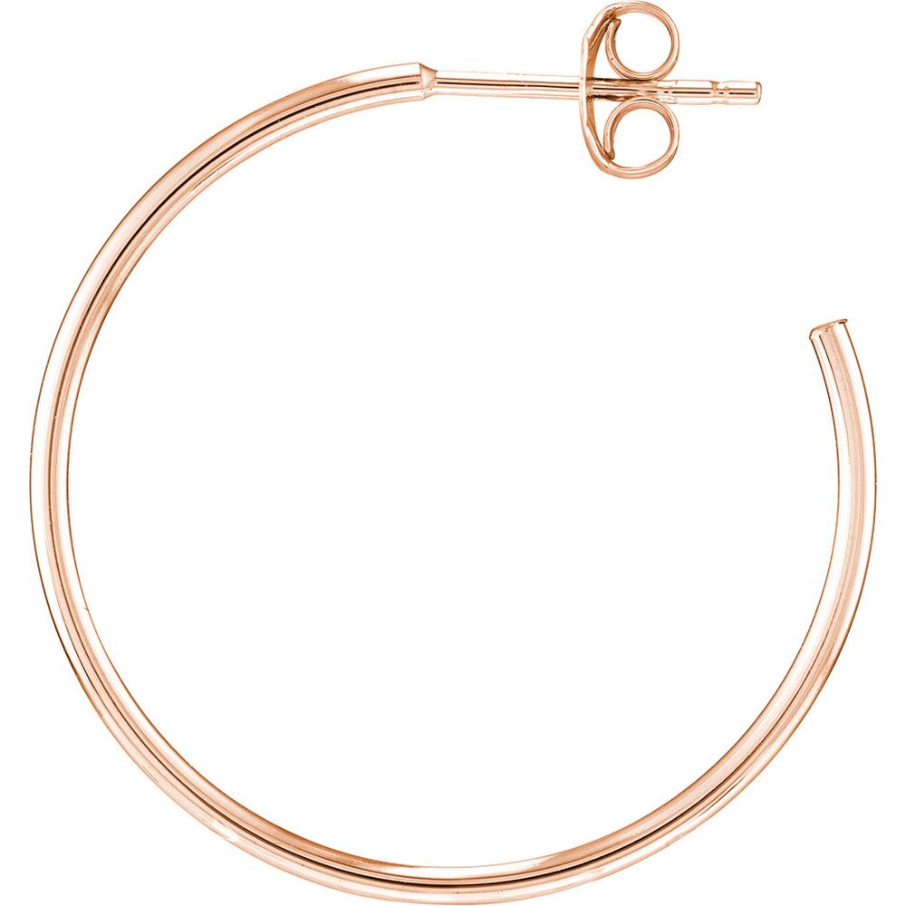 Olas d'Oro - 14K Rose Gold 25mm Hoop Post Earrings Effortless Elegance in Classic Rose Gold