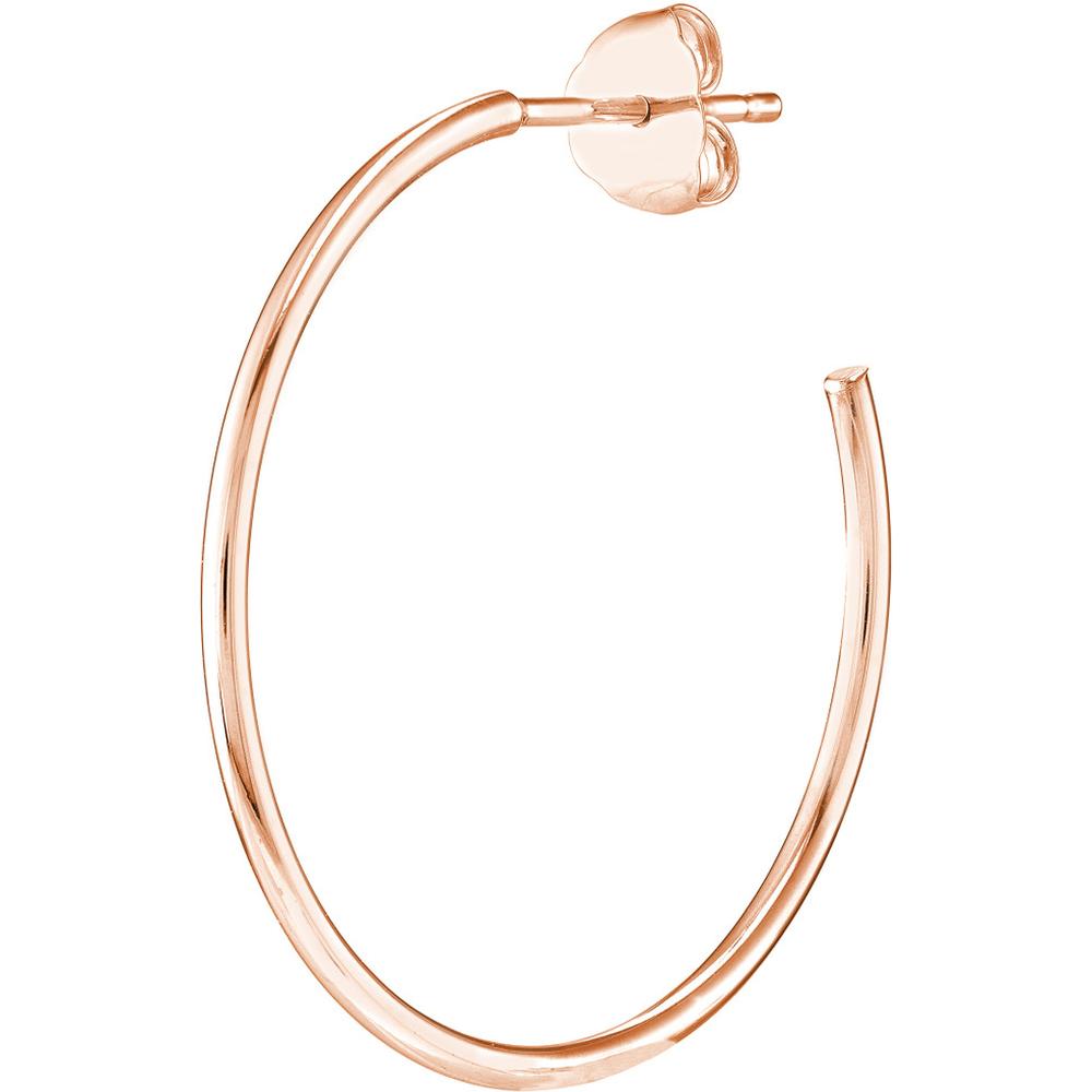Olas d'Oro - 14K Rose Gold 25mm Hoop Post Earrings Effortless Elegance in Classic Rose Gold