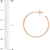 Olas d'Oro - 14K Rose Gold 25mm Hoop Post Earrings Effortless Elegance in Classic Rose Gold