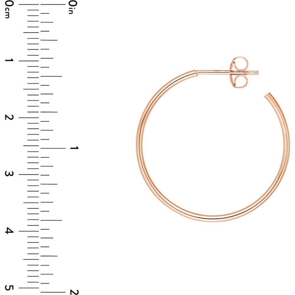 Olas d'Oro - 14K Rose Gold 25mm Hoop Post Earrings Effortless Elegance in Classic Rose Gold