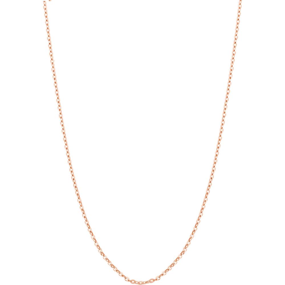 Olas d'Oro - 14K Rose Gold 26" Adjustable Diamond-Cut Cable Chain Necklace with Slider Bead