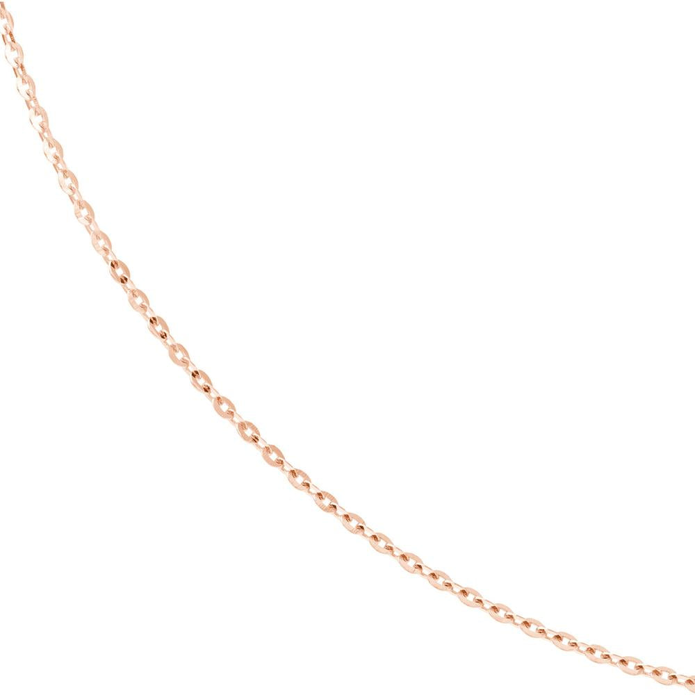 Olas d'Oro - 14K Rose Gold 26" Adjustable Diamond-Cut Cable Chain Necklace with Slider Bead