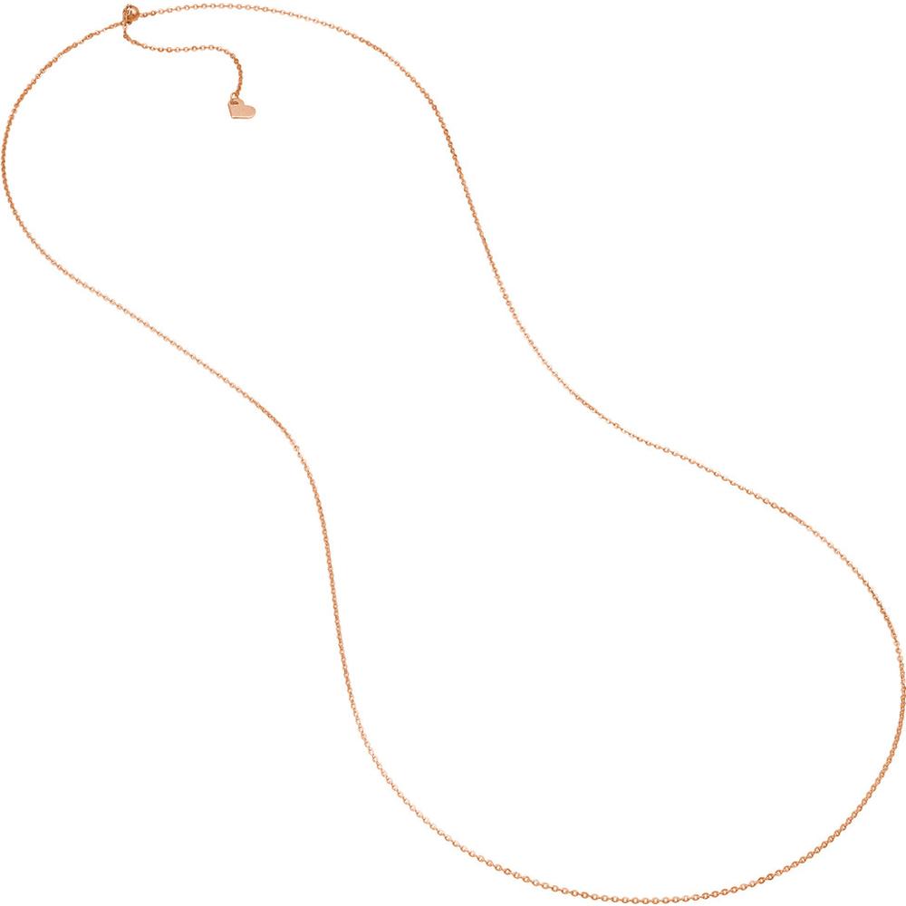 Olas d'Oro - 14K Rose Gold 26" Adjustable Diamond-Cut Cable Chain Necklace with Slider Bead
