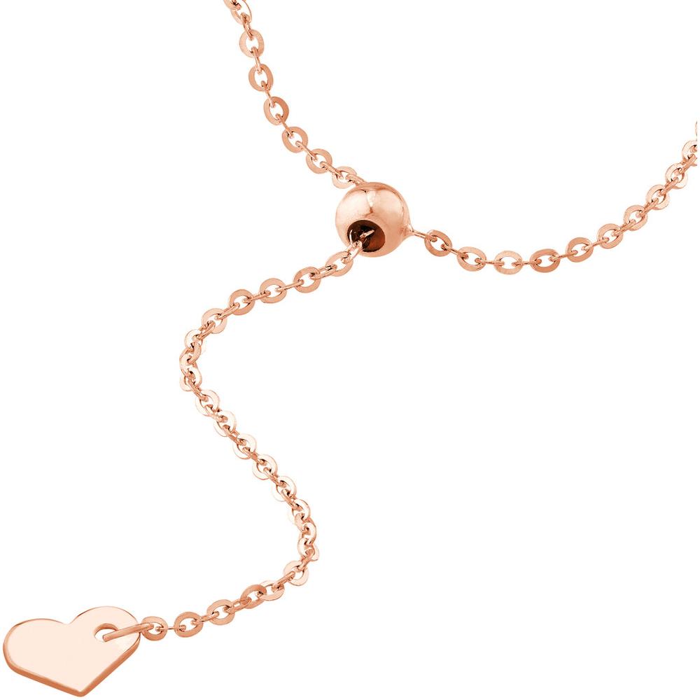Olas d'Oro - 14K Rose Gold 26" Adjustable Diamond-Cut Cable Chain Necklace with Slider Bead