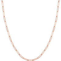 Olas d'Oro - 14K Rose Gold 3.95mm Designer Long Link Chain Necklace - 18" Length