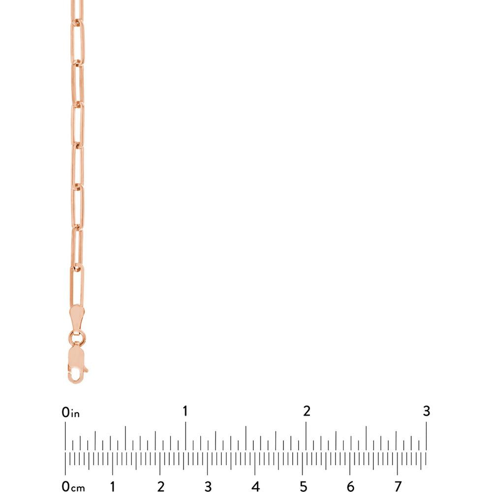 Olas d'Oro - 14K Rose Gold 30" Designer Long Link Chain Necklace 3.80mm Wide, Lobster Clasp Closure