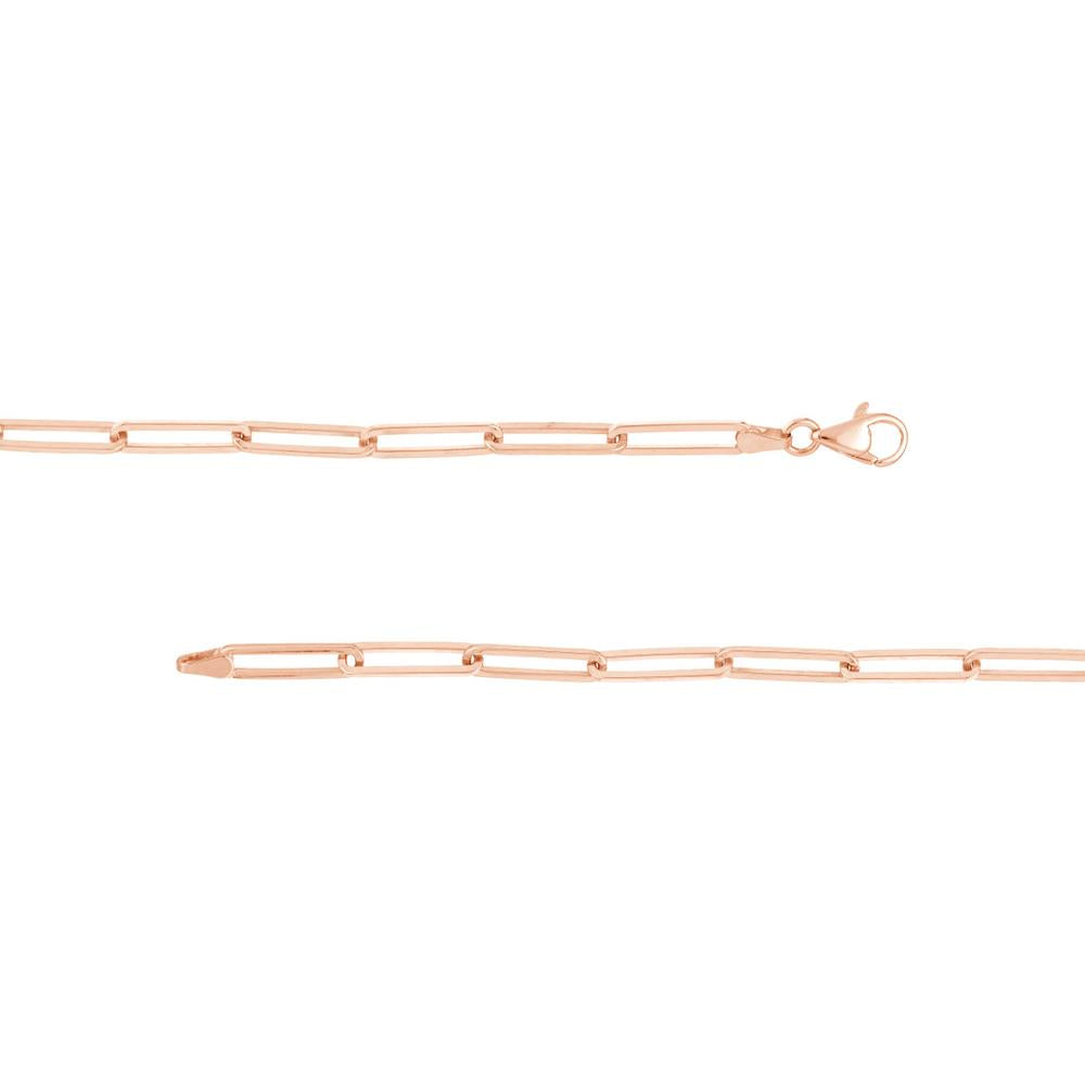 Olas d'Oro - 14K Rose Gold 30" Long Link Chain Necklace - 3.95mm, 24 grams