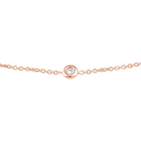 Olas d'Oro - 14K Rose Gold 3pt Mini Diamond Bezel Bolo Bracelet