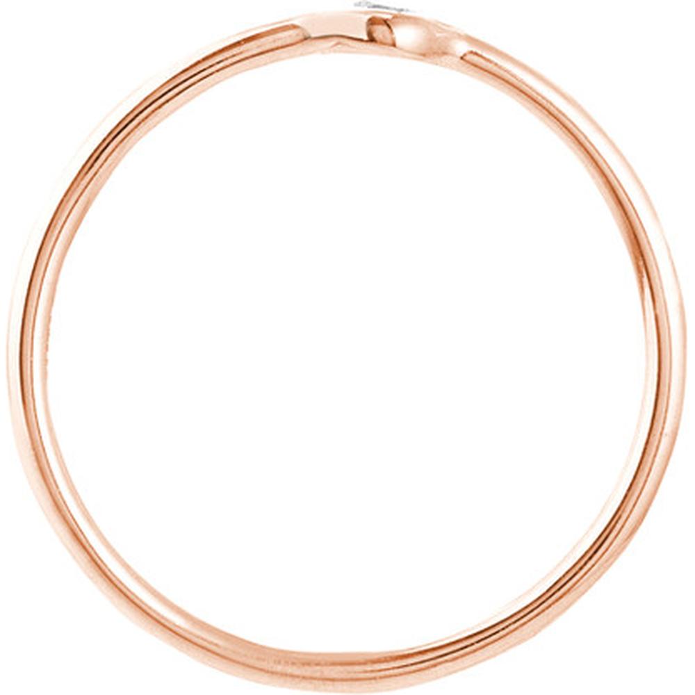 Olas d'Oro - 14K Rose Gold 3pt Round Diamond Bezel Ring - 0.03 Carat Diamond - Size 6