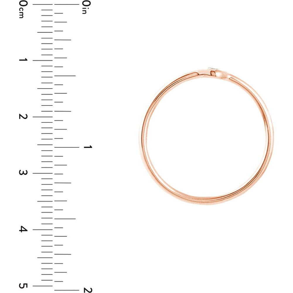 Olas d'Oro - 14K Rose Gold 3pt Round Diamond Bezel Ring - 0.03 Carat Total Diamond Weight