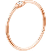 Olas d'Oro - 14K Rose Gold 3pt Round Diamond Bezel Ring - Size 7