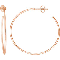 Olas d'Oro - 14K Rose Gold 40mm Hoop Earrings - Lightweight and Elegant Design
