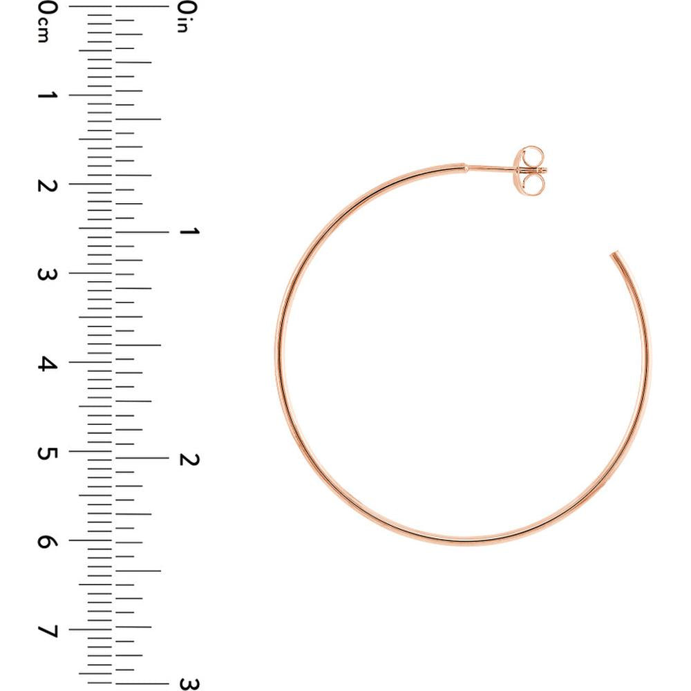Olas d'Oro - 14K Rose Gold 40mm Hoop Earrings - Lightweight and Elegant Design
