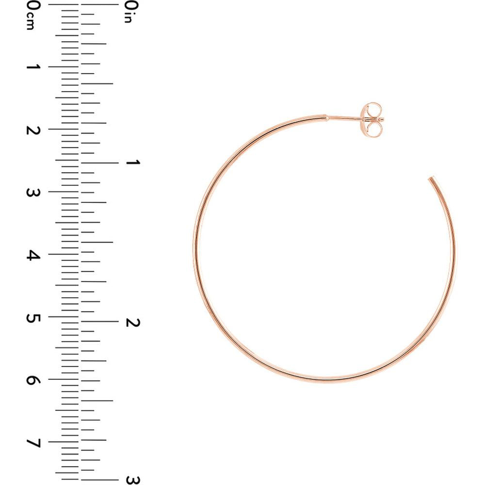 Olas d'Oro - 14K Rose Gold 40mm Hoop Earrings - Lightweight and Elegant Design