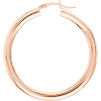 Olas d'Oro - 14K Rose Gold 40mm Polished Hoop Earrings