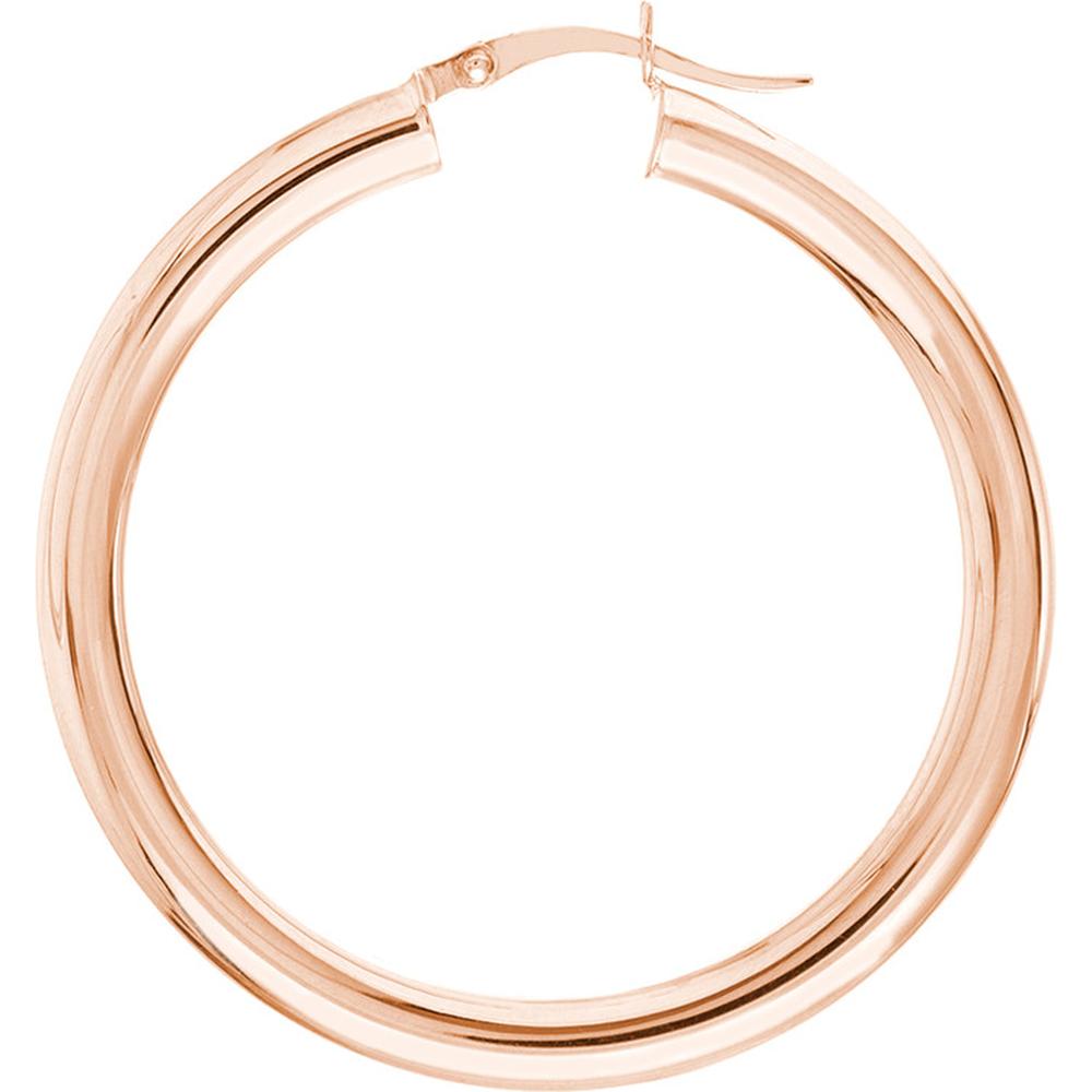 Olas d'Oro - 14K Rose Gold 40mm Polished Hoop Earrings